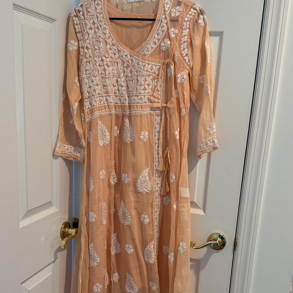 NEW House of Chikankari Angrakha Kurti with inner slip
